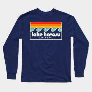 Lake Havasu Retro Vintage Style Distressed Sunset Waves Long Sleeve T-Shirt